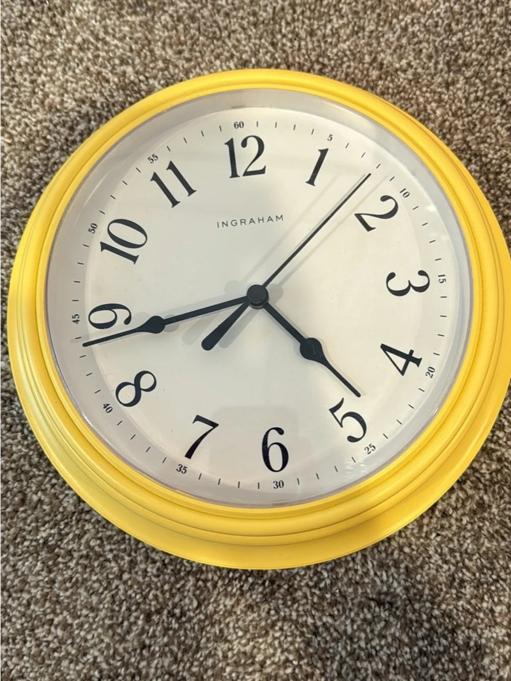 Yellow Round Wall Clock - Classic Home Wall Decor